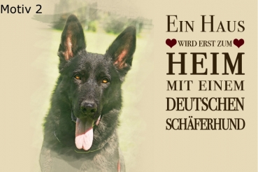 Nostalgieschild - Hundeschild im Retrostil Motiv: Deutscher Schäferhund #2